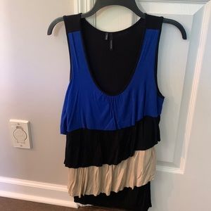 Blue black and cream tank top
